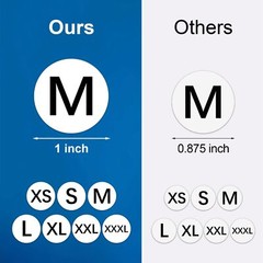 3500 PCS Clothing Size Stickers Label Self Adhesive (XS, S, M, L, XL, XXL, XXXL)