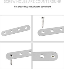20 PCS 97mm 3.8 Inch Stainless Steel Straight Brace Metal Plate Flat Bracket