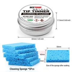 BEEYUIHF 26g Soldering Tip Tinner Activator Cleaner Refresher 5 Cleaning Sponge