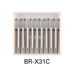 10pcs AZDENT Dental Diamond Burs FG 1.6mm Round Ball for High Speed Handpiece
