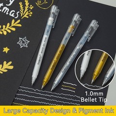 PANDAFLY Gold Silver White Gel Pens, 1 Count (Pack of 10), Multicolor