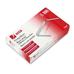 ACCO 2 Inch Capacity Prong Fastener Bases, 2-3/4 Inch Centers, 100 Bases/Box …