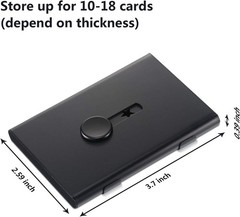 Tatuo 2 Pcs Black Silver Business Card Holder Thumb Drive Stainless Steel
