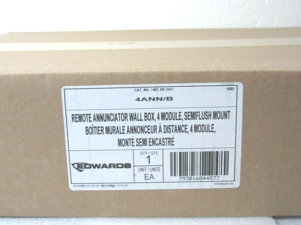 Edwards EST 4ANN/B Four Position LED/LCD Flush Mount Annunciator Wallbox [CTOKT]