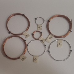 Copper Wire Coils Lot, bright and shiny Assorted Lengths w/ Tags
