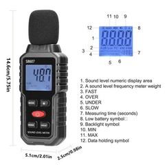 Audio Noise Level Meter 30-130dB Sound Tester for Factory Workshop Home Office