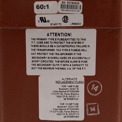 Instrument Transformers PTG5-2-110-1322FF Transformer 1.5kVA 13.2kV Pri 120V Sec
