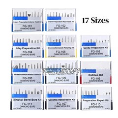 Dental High Speed Composite/Polishing Kit Diamond Burs Handpiece FG101-FG117