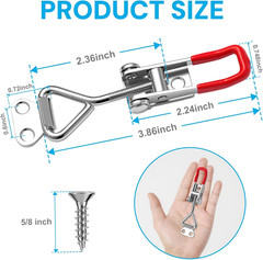 6 Pack Adjustable Toggle Latch Clamp 330LB Heavy Duty Lock with 24 Screws