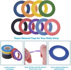 15 Rolls Low-Tack 1/8 Inch Whiteboard Tape – Perfect for Crafts & Art Projects