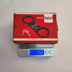 Professional Police Handcuffs Hinged Stainless Steel Black Heavy Duty + Two Keys