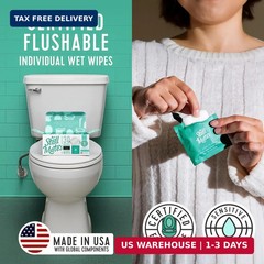 Stall Mates – Flushable Wipes, Individually Wrapped, Travel Friendly, Unscented