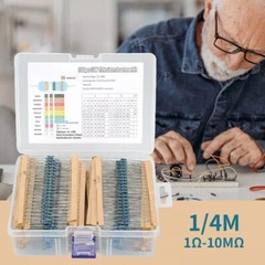 2600 Pcs 130 Values 1/4W 0.25W 1 ohm- 3M ohm Resistors Kit Assortment Set 1%