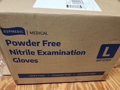 Supmedic Powder-Free Medical Nitrile Exam Gloves, Blue, 100 Pack. 10 Packs L