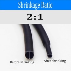 300PCS Heat Shrink Tubing,3mm / 1/8″ Dia, 30mm / 1.2″ 3mm/1/8, Black