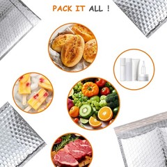 MUXHEL 25Pcs Thermal Bubble Mailer 9.5″ x 11″, 9.5 x 11 inch, Silver