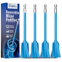 Suzzam Silicone Resin Mixer Paddles, 4-Piece Epoxy Silicone-4PCS, Blue