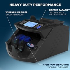 DETECK DT200 Money Counter Machine with Value Count – Large 4” LCD Display Ca…