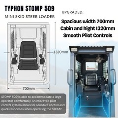 USA Stocks TYPHON STOMP 509 25HP Kubota D1105 1.4 Ton EPA Skid Steer Loader