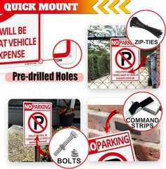 Anley No Parking Sign Rust-Free Weatherproof Aluminum Warning Sign 14×10 In