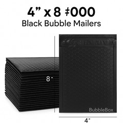 4×8 #000 Black Poly Bubble Mailers Self-Seal Padded Envelopes Small Ship