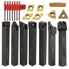 21X Lathe Carbide Inserts Tool & Holder Wrench Mini Lathe Set Turning Tooling