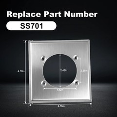 2 Gang Single Hole Outlet Cover Wall Plate +4 Screws for HBL9450A 14-50R Hubbell