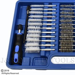 38pc Industrial Wire Brush Set Brushes Long Reach Round Tube Automotive Steel