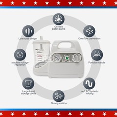 Dental Suction Machine Portable Phlegm Vacuum Oral Emergency Suction Unit ≤65dB