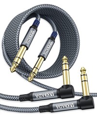 1/4 Inch TRS Instrument Cable (10ft 2Pack),Akoada Right Angle 6.35mm Male Jack S