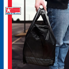 Black T-Shirt Carryout Bags, 11.5″ x 6.5″ x 22″ (1,000 ct.) free shipping