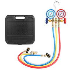 4 CFM 1/3 HP HVAC Vacuum Pump and Gauge Set Manifold Gauge Kit Refrigeration Kit