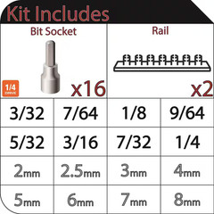 1/4 In. Drive Sae/Metric Hex Bit Socket Set (16-Piece)