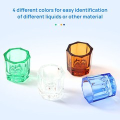 12PCS Dental Dappen Dish Crystal Acrylic Liquid / Powder Cup Nail Art Bowl