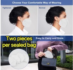 10/50 Pcs White KN95 Protective 5 Layer Face Mask BFE 95% BYD Disposable Masks
