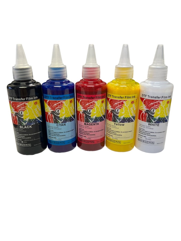 5x100ml Premium DTF PET Transfer Film Ink For Epson DTF Printers L1800 P600 DX5