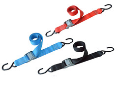 2 Pack 2″x6′ Cam Buckle Tie Down Strap w/S Hook for Motorcycle Boat Trailer Bike