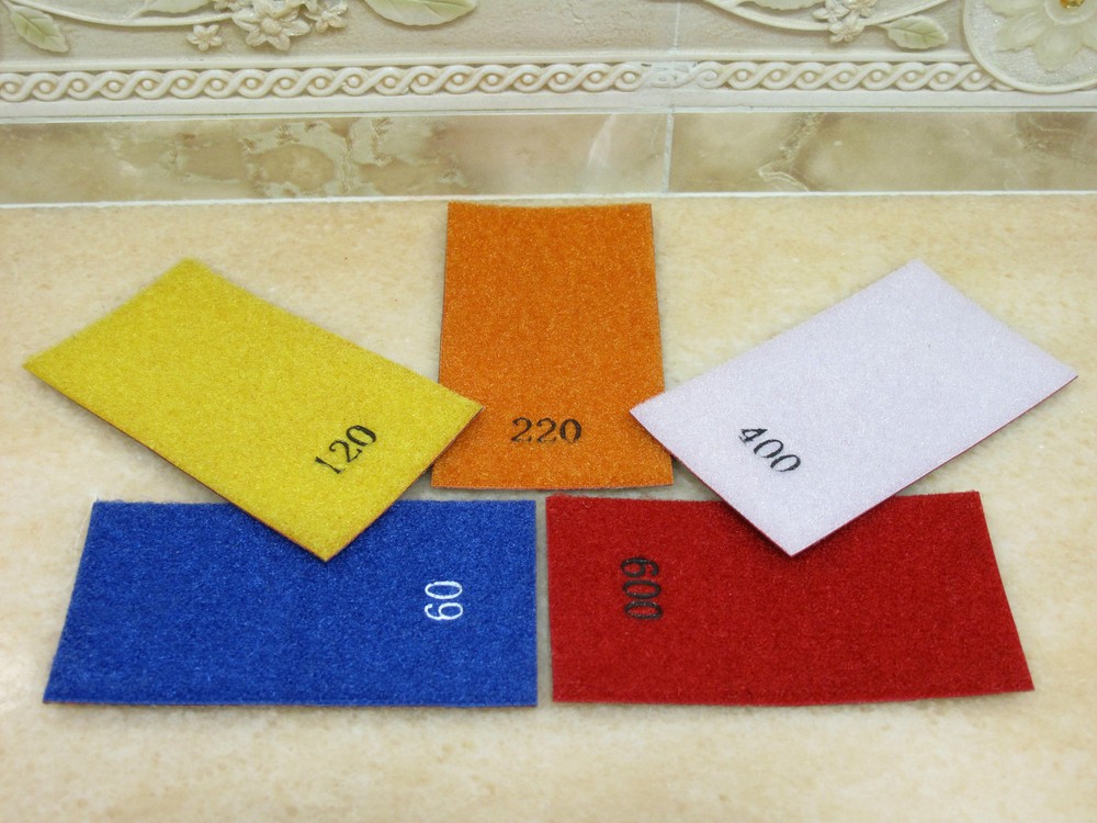5 pieces set THK Diamond Hand Polishing Pads Strip Set hook loop backed tools