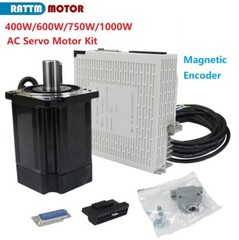400W 600W 750W 1KW AC Servo Motor Kit 220V + Magnetic Encoder Drive Controller