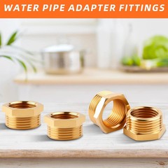 3/4″ GHT Male to 1/2″ NPT Female Brass Hose Adapter – 4 Pack Heavy Duty Garden H
