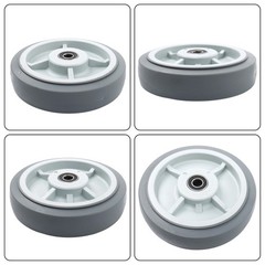 4 Pack 8″ Caster Wheels Replace Polyurethane 1/2″ Axle Hole 900 Pounds Gray
