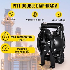 VEVOR Air-Operated Double Diaphragm Pump 24 GPM 1 Inch Inlet And Outlet