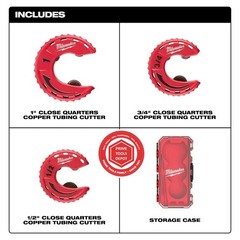 Milwaukee 48-22-4267 Close Quarters Copper Tubing Cutter Set, 3 Piece