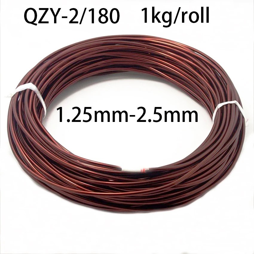 QZY-2 180C Enameled Copper Wire 1kg 1.25-2.5mm Motor Coil Winding DIY Repair