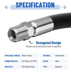12 PCS 1/2″ NPTF Hydraulic Hose Fittings: 3/8″ I.D. Hose x 1/2″ NPTF Male Steel