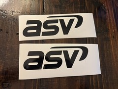 ASV Logo 12” (Set Of 2) Decal Kit Skid Steer Replacement Stickers – Vinyl Black