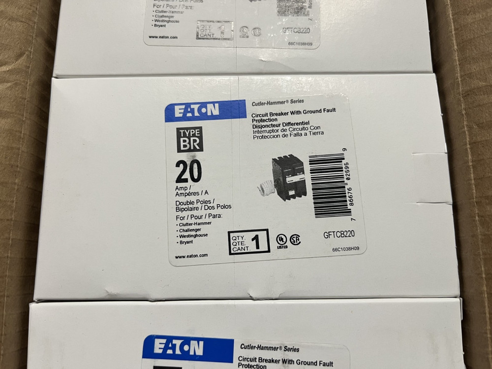 NEW Eaton GFTCB220 Circuit Breaker with Ground Fault Protection GFCI IN BOX