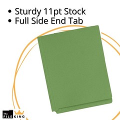End Tab Green File Folder – Letter Size | Box of 100 | Full Side Folder for C…