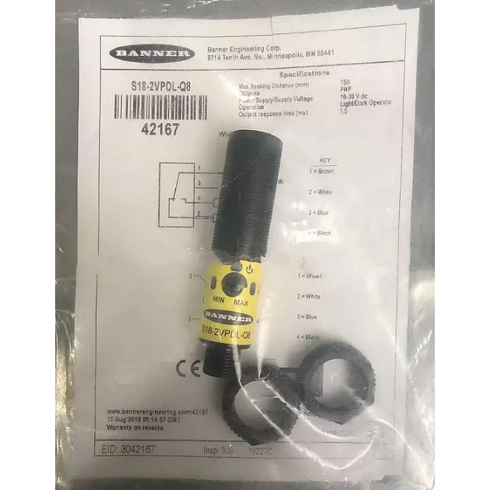 one new BANNER S18-2VPDL-Q8 Photoelectric Switch Sensor Free ship #YP1