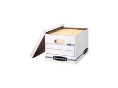 Bankers Box 0006301 EasyLift Storage Box, Letter/Letter, Lift-Off Lid, White/Blu